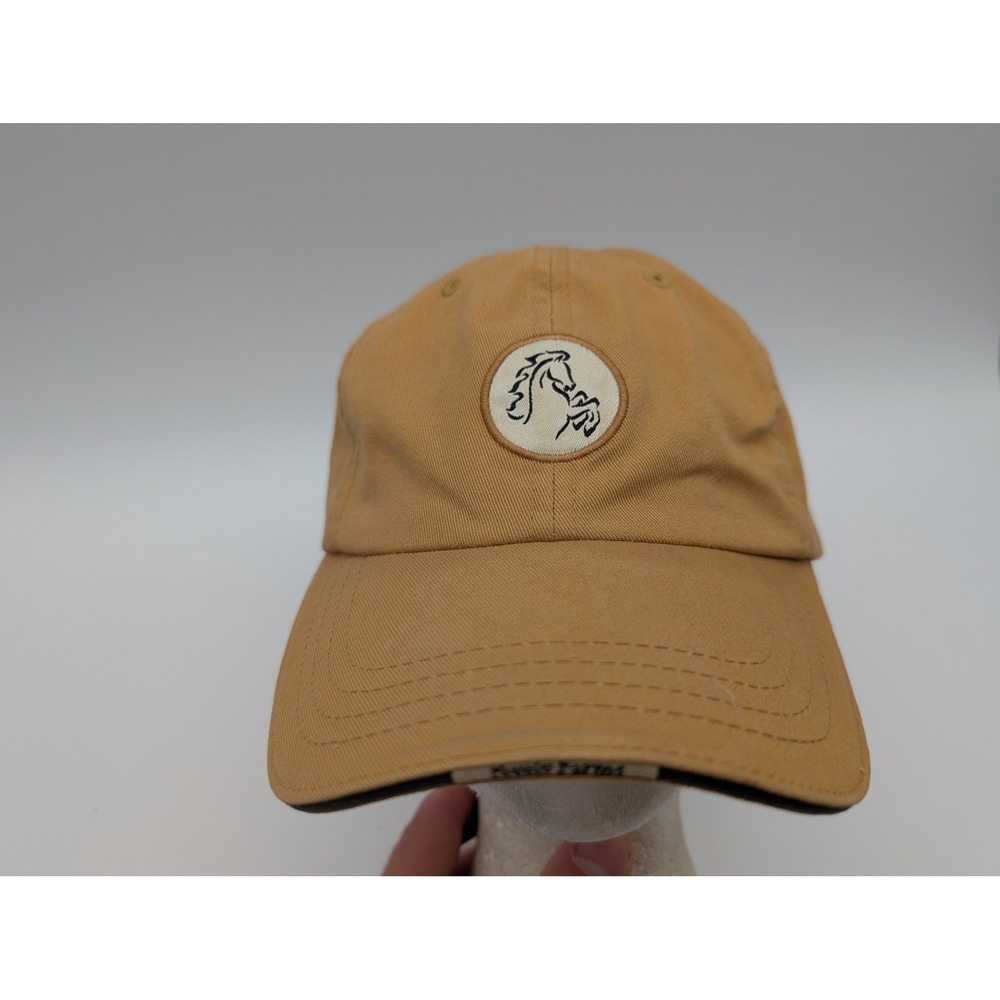 Pevely Farms Tan Cotton Twill Baseball Hat Horse Logo Adjustable Strap Cap